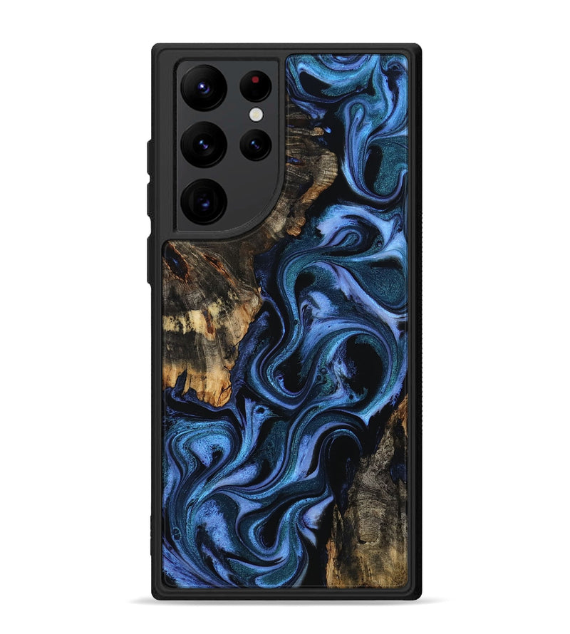 Galaxy S22 Ultra Wood Phone Case - Carlene (Blue, 802345)