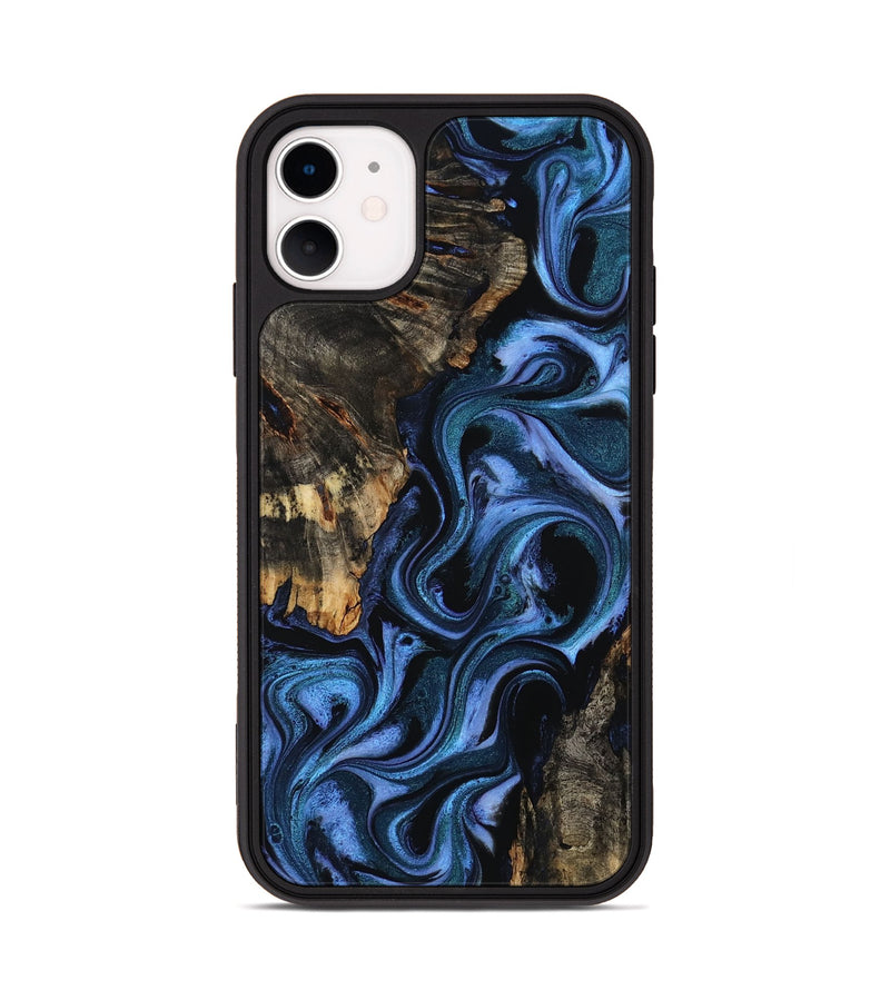 iPhone 11 Wood Phone Case - Carlene (Blue, 802345)