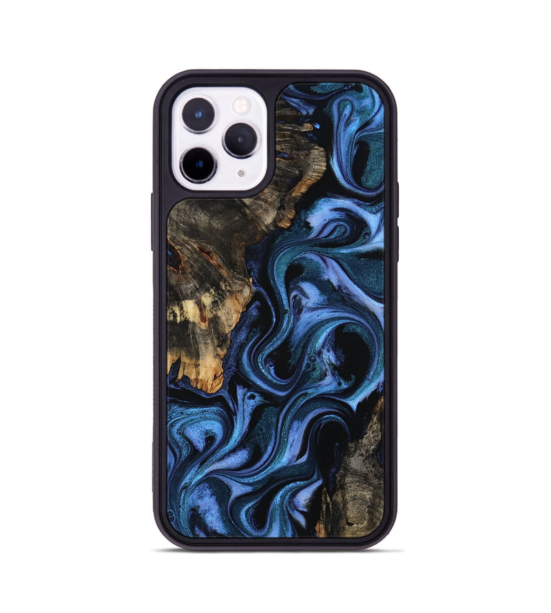 iPhone 11 Pro Wood Phone Case - Carlene (Blue, 802345)