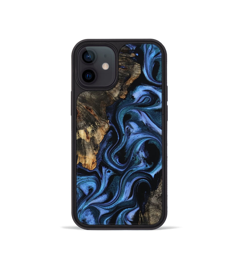 iPhone 12 mini Wood Phone Case - Carlene (Blue, 802345)