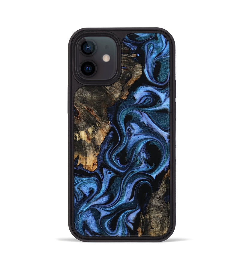 iPhone 12 Wood Phone Case - Carlene (Blue, 802345)