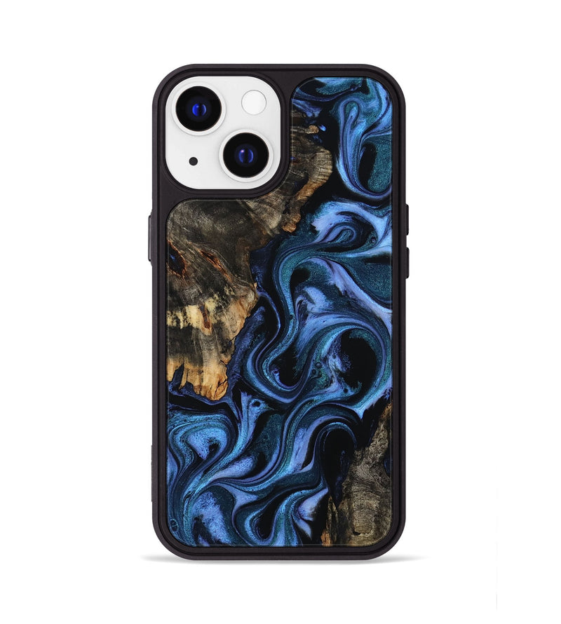 iPhone 13 Wood Phone Case - Carlene (Blue, 802345)
