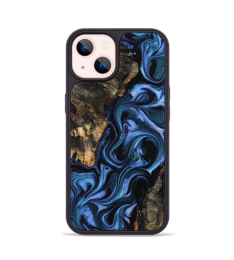 iPhone 14 Wood Phone Case - Carlene (Blue, 802345)