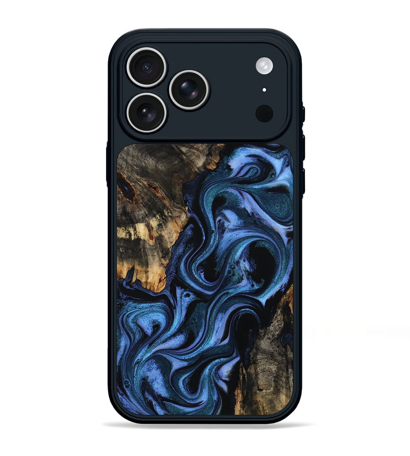 iPhone 17 Pro Max Wood Phone Case - Carlene (Blue, 802345)