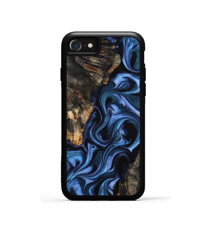 iPhone SE Wood Phone Case - Carlene (Blue, 802345)