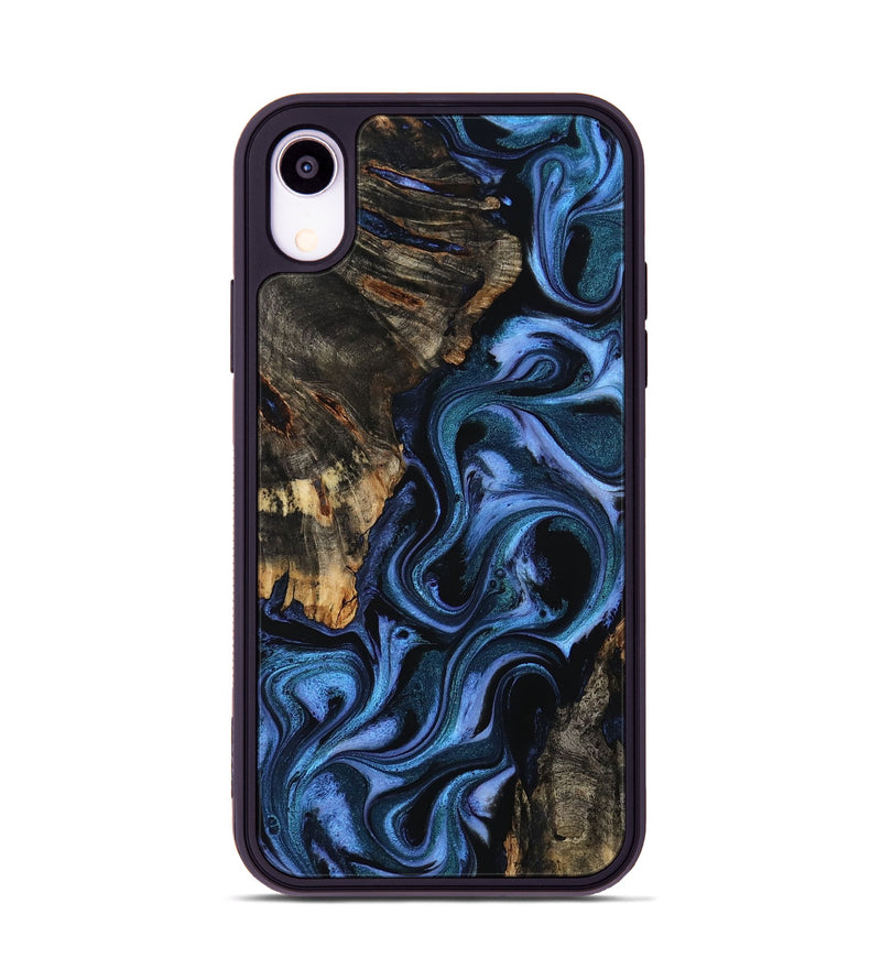 iPhone Xr Wood Phone Case - Carlene (Blue, 802345)