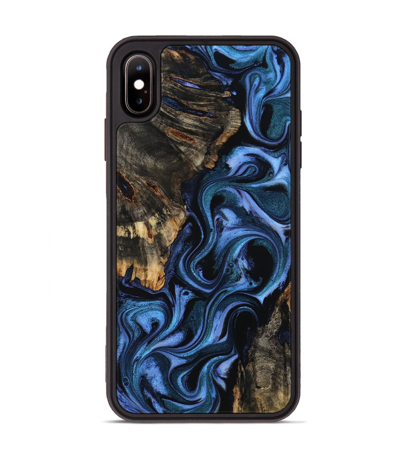 iPhone Xs Max Wood Phone Case - Carlene (Blue, 802345)