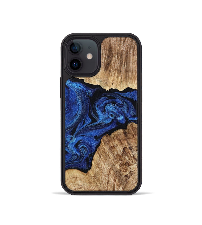iPhone 12 mini Wood Phone Case - Ciara (Blue, 802347)