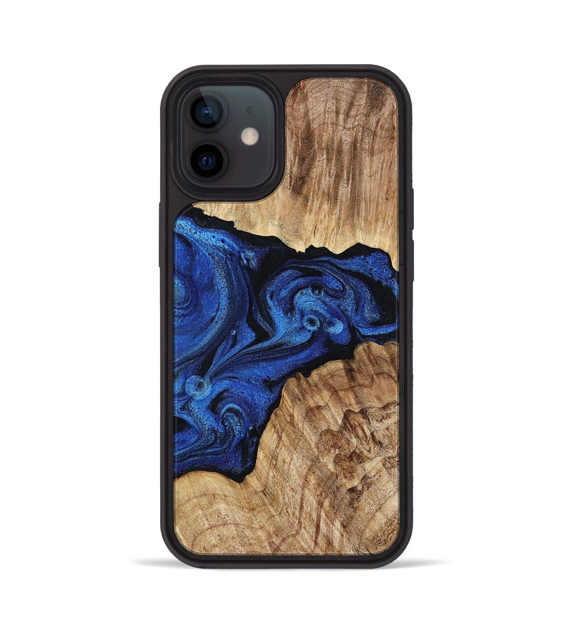 iPhone 12 Wood Phone Case - Ciara (Blue, 802347)