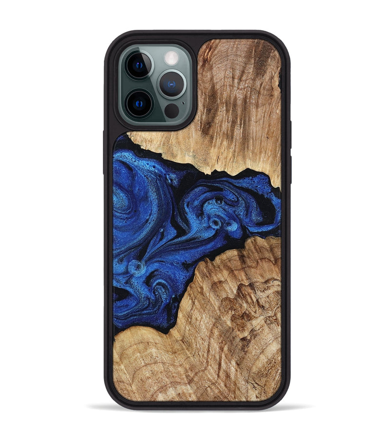iPhone 12 Pro Max Wood Phone Case - Ciara (Blue, 802347)