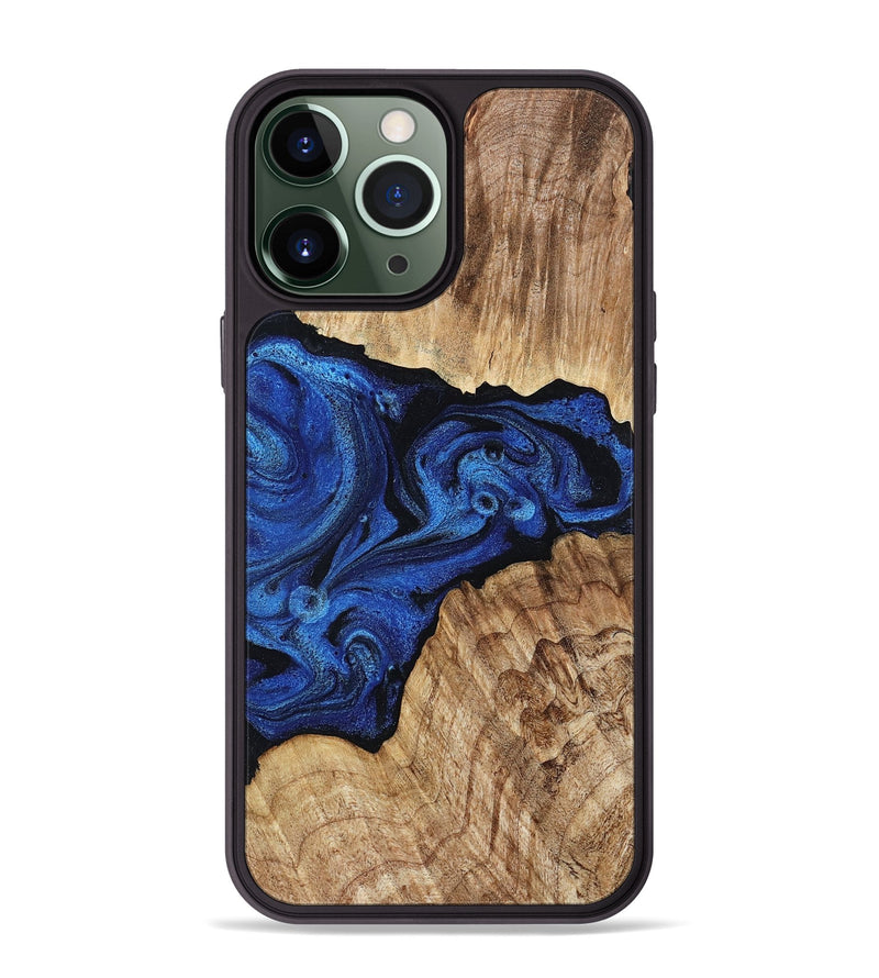 iPhone 13 Pro Max Wood Phone Case - Ciara (Blue, 802347)