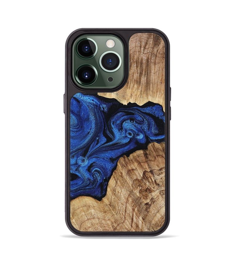 iPhone 13 Pro Wood Phone Case - Ciara (Blue, 802347)