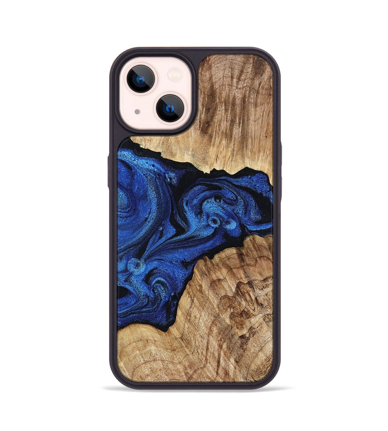 iPhone 14 Wood Phone Case - Ciara (Blue, 802347)