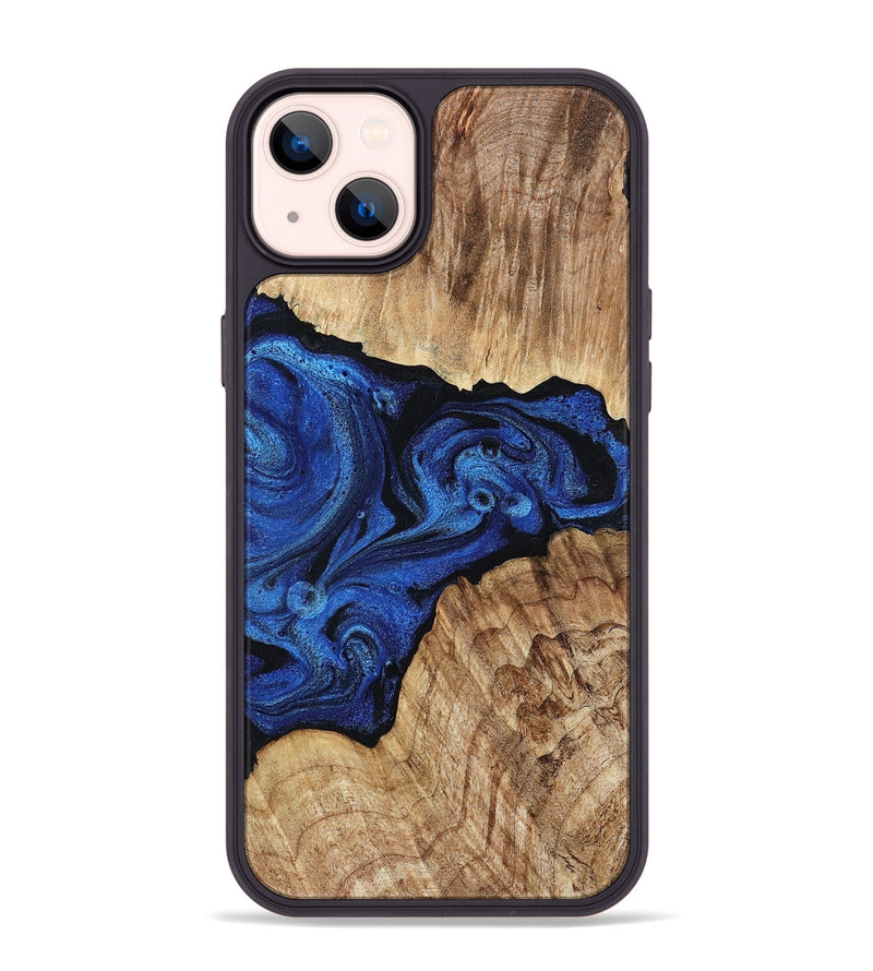 iPhone 14 Plus Wood Phone Case - Ciara (Blue, 802347)