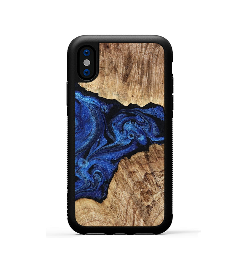 iPhone Xs Wood Phone Case - Ciara (Blue, 802347)