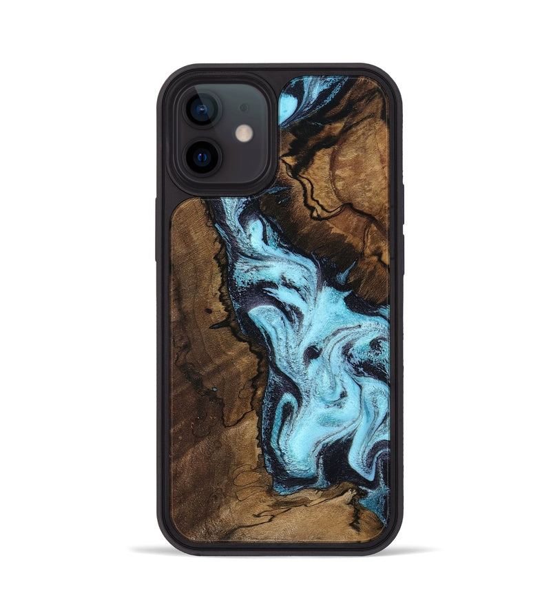 iPhone 12 Wood Phone Case - Lucille (Blue, 802348)