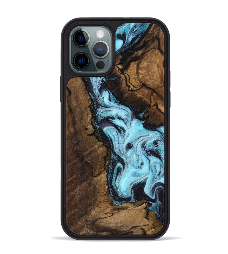 iPhone 12 Pro Max Wood Phone Case - Lucille (Blue, 802348)