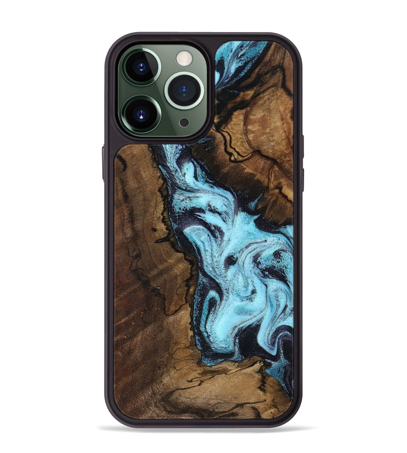 iPhone 13 Pro Max Wood Phone Case - Lucille (Blue, 802348)