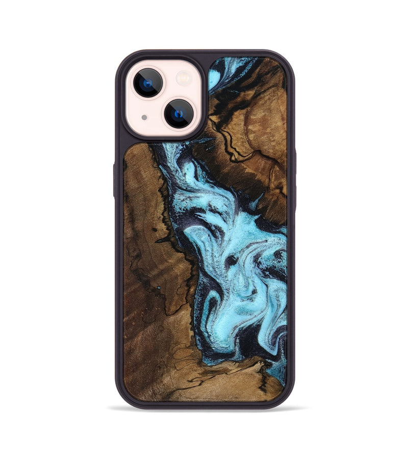 iPhone 14 Wood Phone Case - Lucille (Blue, 802348)