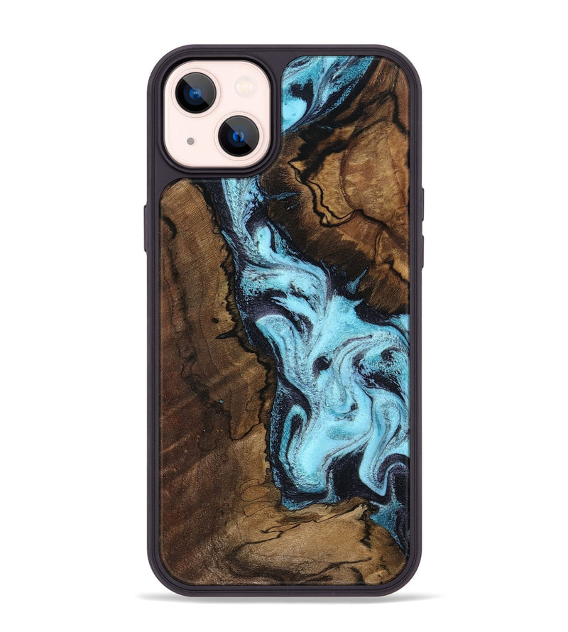iPhone 14 Plus Wood Phone Case - Lucille (Blue, 802348)