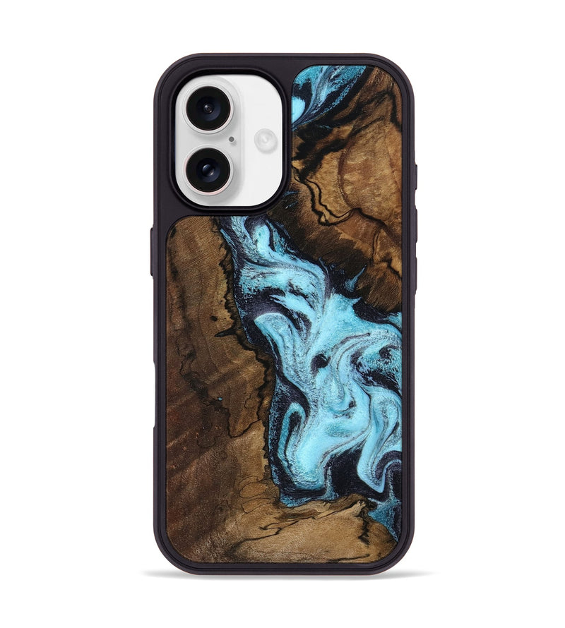 iPhone 17 Wood Phone Case - Lucille (Blue, 802348)
