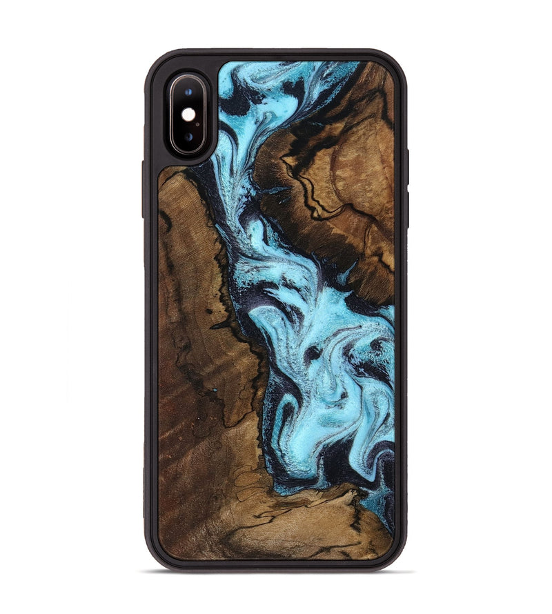 iPhone Xs Max Wood Phone Case - Lucille (Blue, 802348)