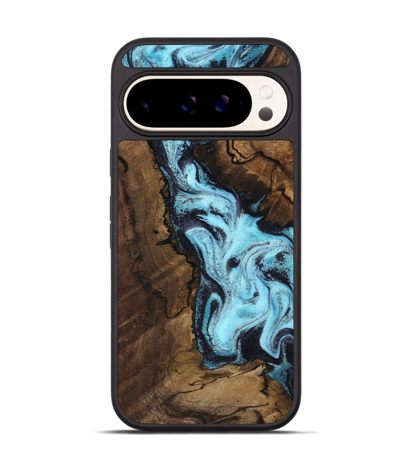 Pixel 9 Pro Wood Phone Case - Lucille (Blue, 802348)