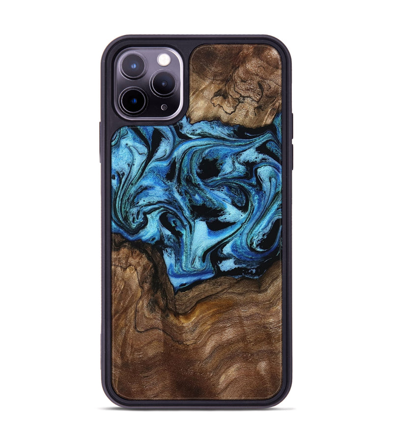 iPhone 11 Pro Max Wood Phone Case - Miriam (Blue, 802349)