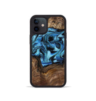 iPhone 12 mini Wood Phone Case - Miriam (Blue, 802349)