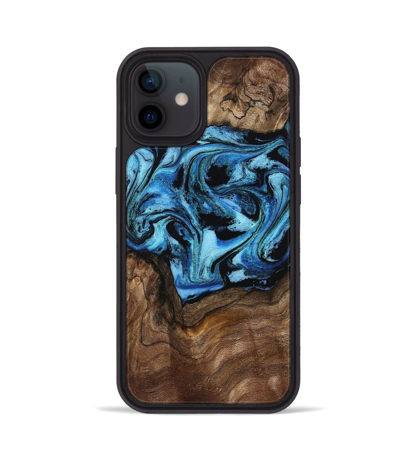 iPhone 12 Wood Phone Case - Miriam (Blue, 802349)