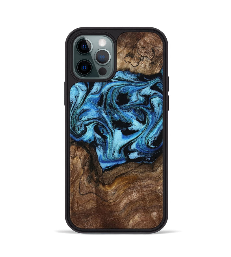 iPhone 12 Pro Wood Phone Case - Miriam (Blue, 802349)