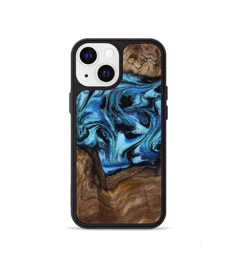 iPhone 13 mini Wood Phone Case - Miriam (Blue, 802349)