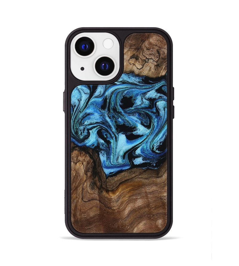 iPhone 13 Wood Phone Case - Miriam (Blue, 802349)