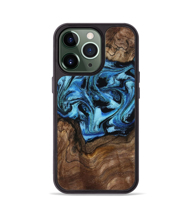 iPhone 13 Pro Wood Phone Case - Miriam (Blue, 802349)