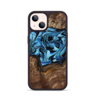 iPhone 14 Wood Phone Case - Miriam (Blue, 802349)