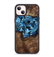 iPhone 14 Plus Wood Phone Case - Miriam (Blue, 802349)