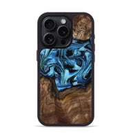 iPhone 15 Pro Wood Phone Case - Miriam (Blue, 802349)