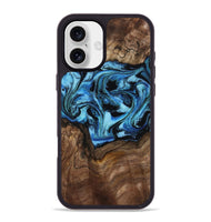 iPhone 16 Plus Wood Phone Case - Miriam (Blue, 802349)