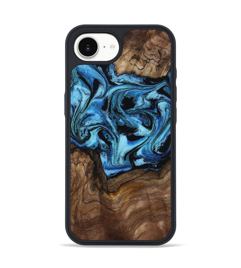 iPhone 16e Wood Phone Case - Miriam (Blue, 802349)