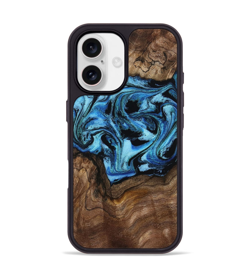iPhone 17 Wood Phone Case - Miriam (Blue, 802349)