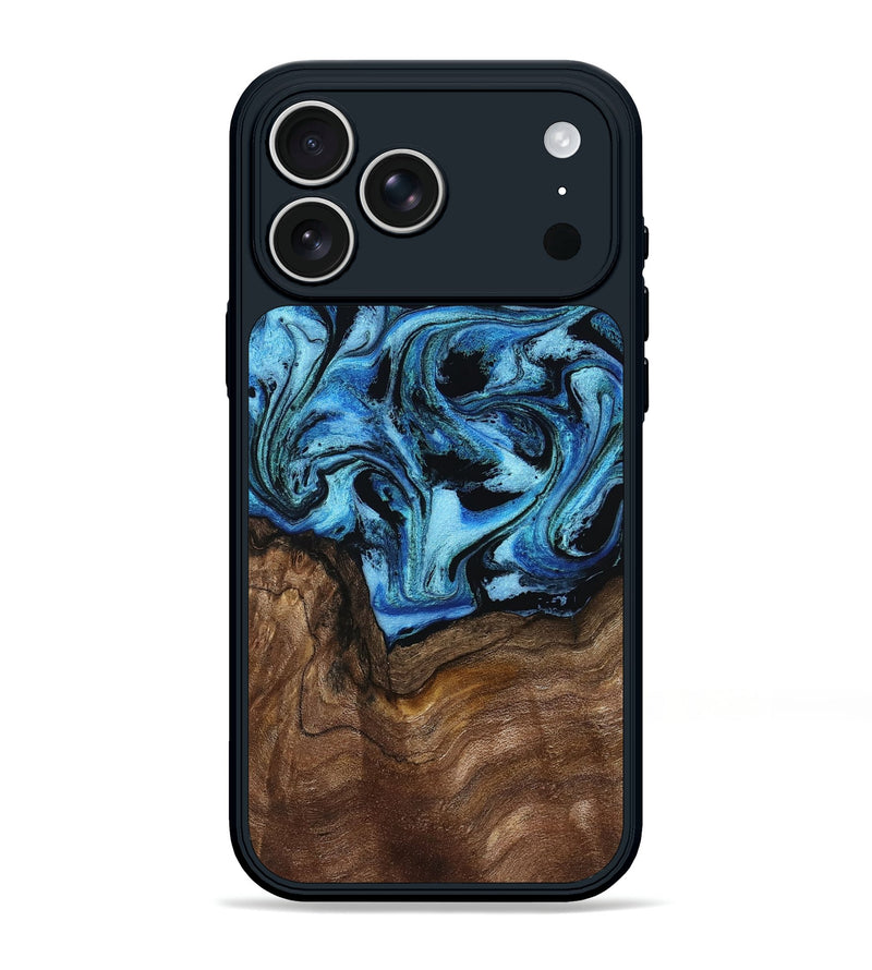 iPhone 17 Pro Max Wood Phone Case - Miriam (Blue, 802349)