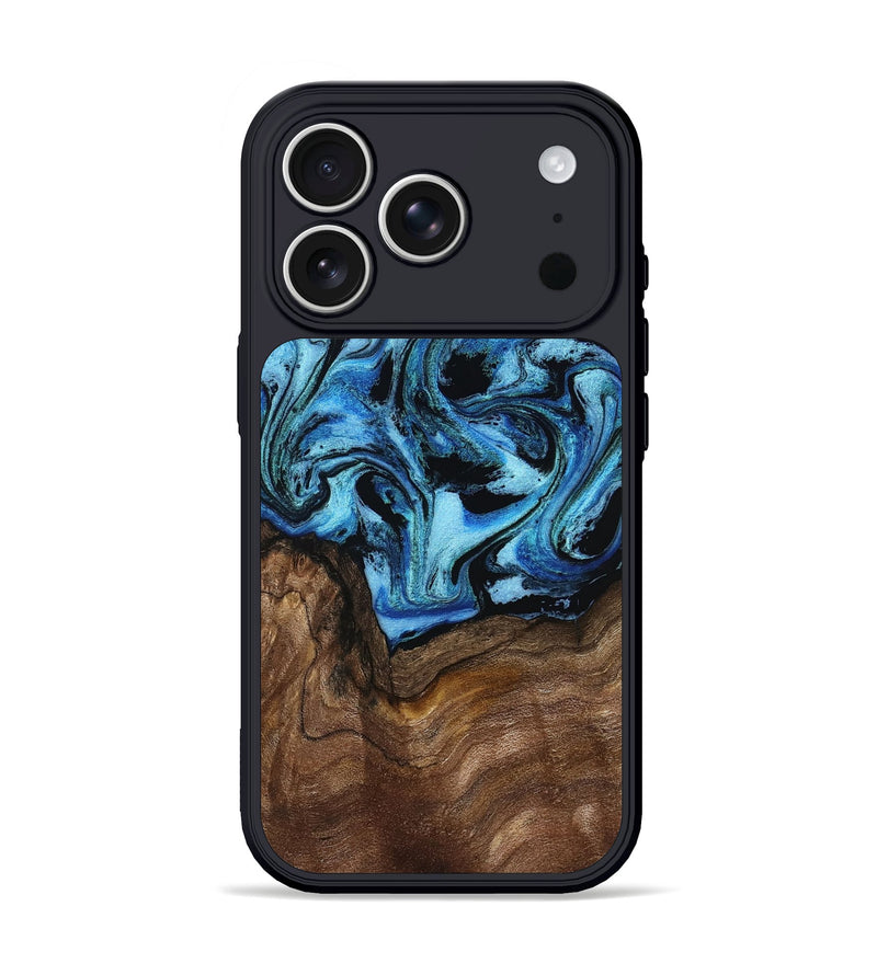 iPhone 17 Pro Wood Phone Case - Miriam (Blue, 802349)