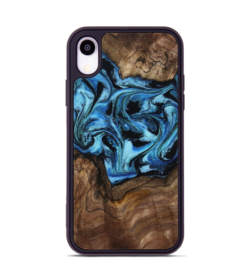 iPhone Xr Wood Phone Case - Miriam (Blue, 802349)