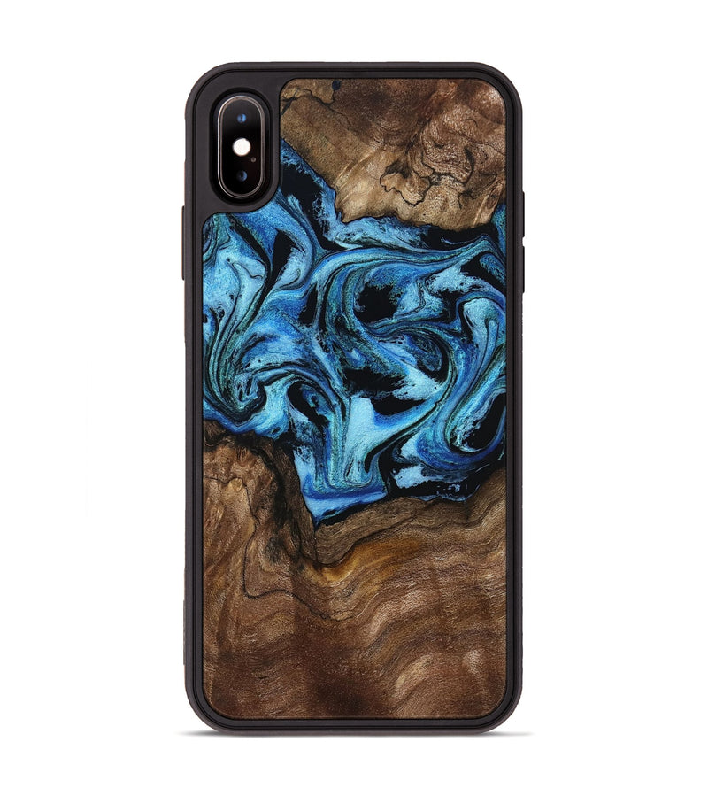 iPhone Xs Max Wood Phone Case - Miriam (Blue, 802349)