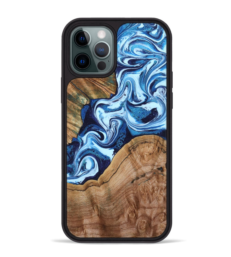 iPhone 12 Pro Max Wood Phone Case - Wade (Blue, 802350)