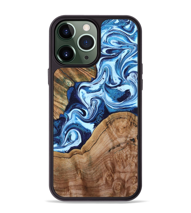 iPhone 13 Pro Max Wood Phone Case - Wade (Blue, 802350)