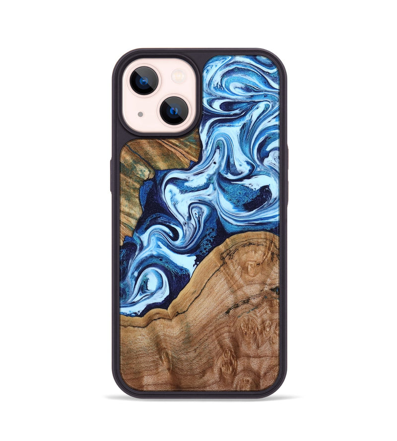 iPhone 14 Wood Phone Case - Wade (Blue, 802350)