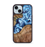 iPhone 15 Wood Phone Case - Wade (Blue, 802350)