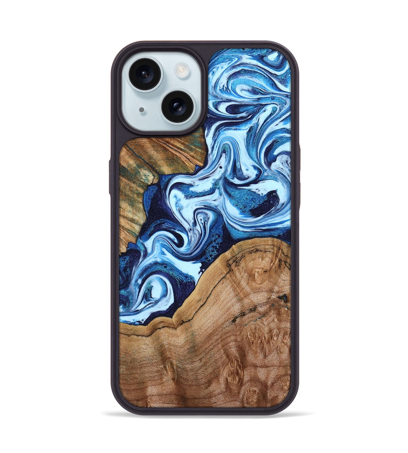 iPhone 15 Wood Phone Case - Wade (Blue, 802350)