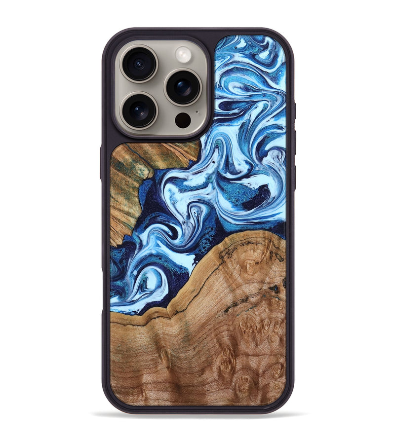 iPhone 16 Pro Max Wood Phone Case - Wade (Blue, 802350)